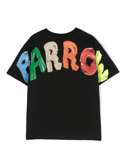 Shop Barrow Black Cotton T-shirt In Nero
