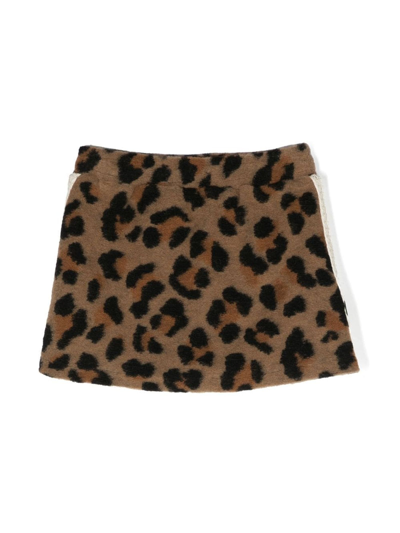 Shop Barrow Cheetah-print Brushed Miniskirt In Marrone