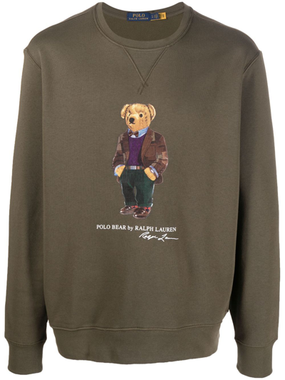 Shop Polo Ralph Lauren Polo Bear Fleece Sweatshirt - Men's - Polyester/cotton In Green