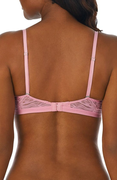 Shop On Gossamer Sleek Micro Lace Underwire Convertible Push-up Bra In Cashmere Rose