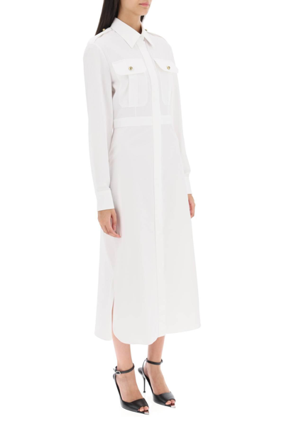 Shop Alexander Mcqueen Shirt Dress In Poplin In White