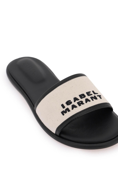 Shop Isabel Marant Vikee Slides In White,black