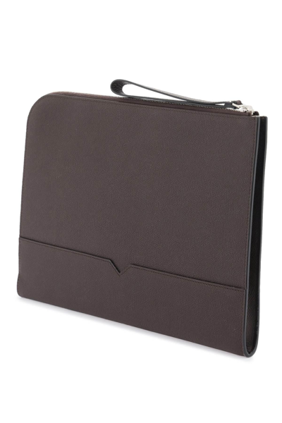 Shop Valextra Leather Document Holder In Brown