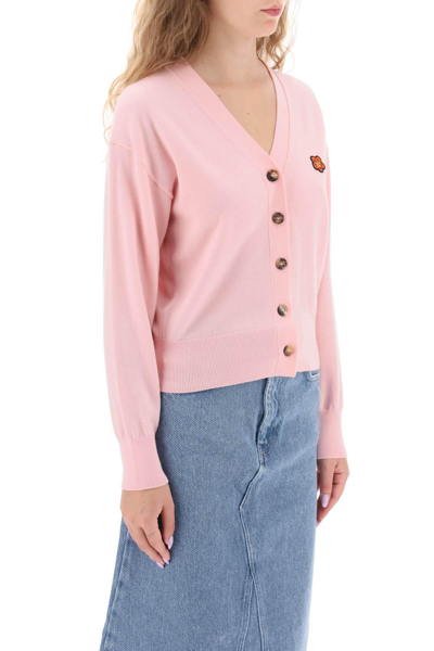 Shop Kenzo 'boke Flower' Wool Cardigan In Pink