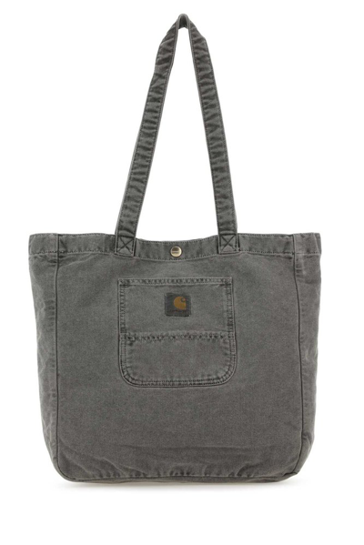 Shop Carhartt Wip Logo Patch Tote Bag In Grey