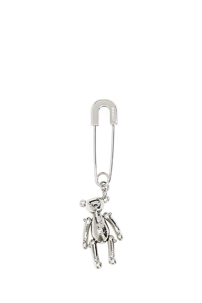 Shop Ambush Teddy Bear Charm Single Earring In Silver