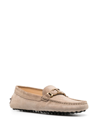 Shop Tod's Catenina Gommini Loafers In Neutrals