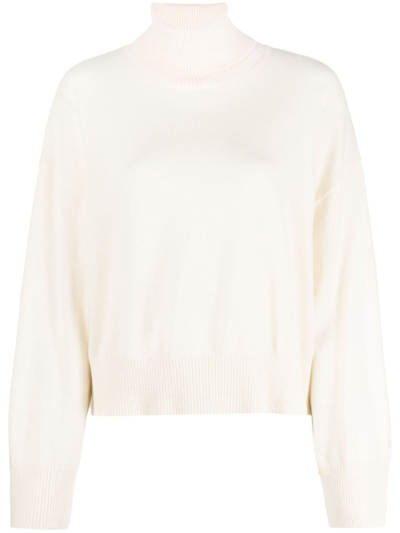 Shop P.a.r.o.s.h Roll-neck Cashmere Sweatshirt In White