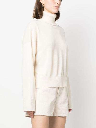 P.a.r.o.s.h Roll-neck Cashmere Sweatshirt In White