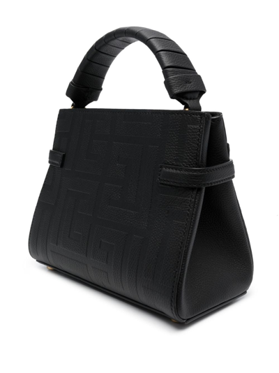 Shop Balmain B-buzz 22 Leather Tote Bag In Black