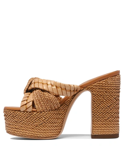 Shop Casadei "formentera Wedge" Sandals In Beige