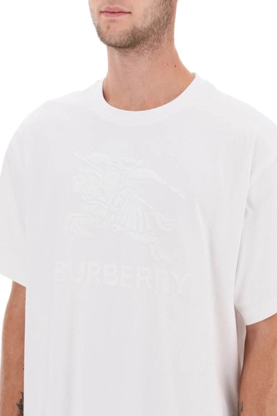 Shop Burberry Ekd Embroidery 'raynerton' Oversized T-shirt In White