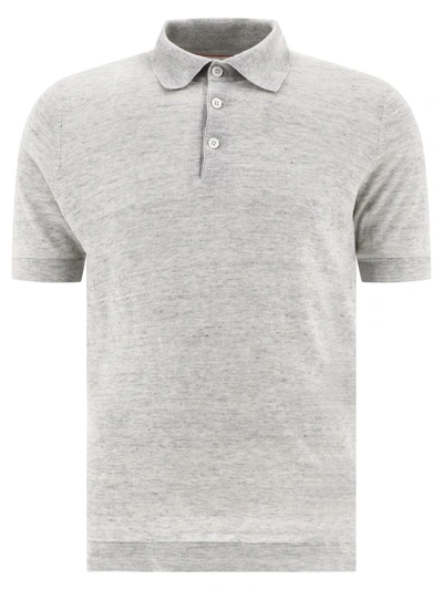 Brunello Cucinelli Meliertes Poloshirt In Grey