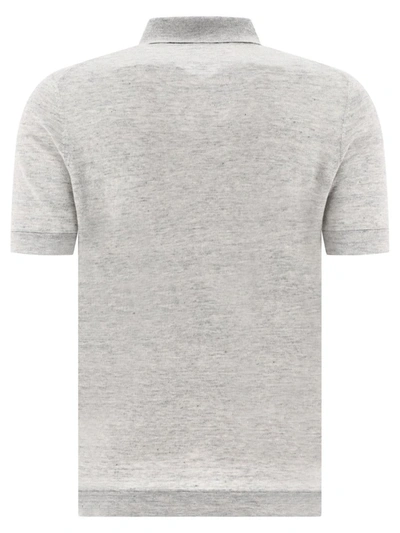 Brunello Cucinelli Meliertes Poloshirt In Grey