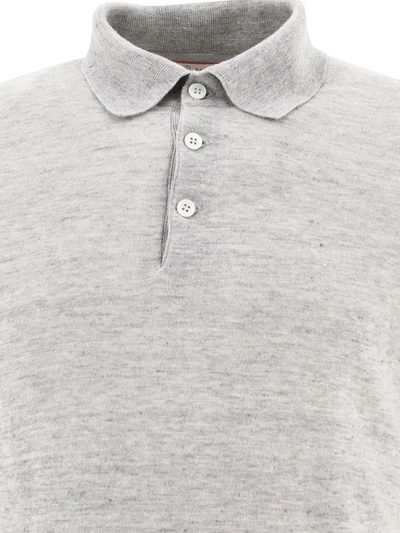 Brunello Cucinelli Meliertes Poloshirt In Grey
