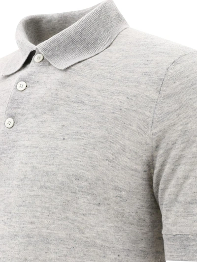 Brunello Cucinelli Meliertes Poloshirt In Grey