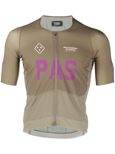 Shop Pas Normal Studios Brown Pas Cycling Jersey Top In Green