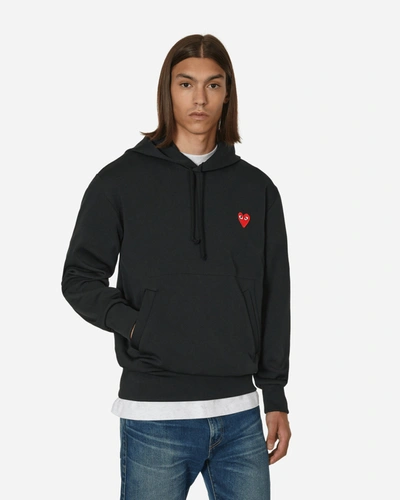 Shop Comme Des Garçons Play Heart Hooded Sweatshirt In Black