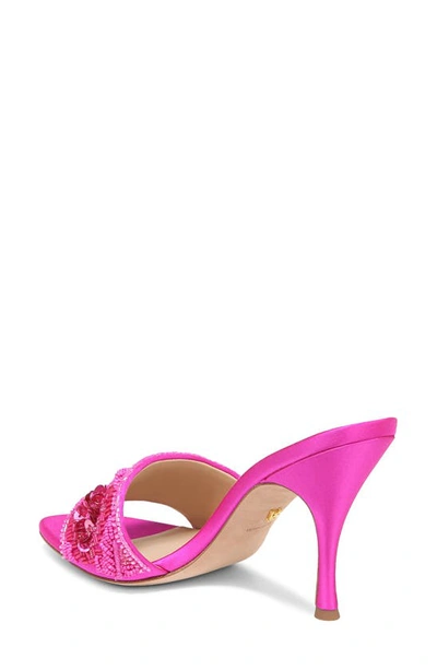 Veronica Beard Braxton Beaded Mule Sandals In Fuchsia