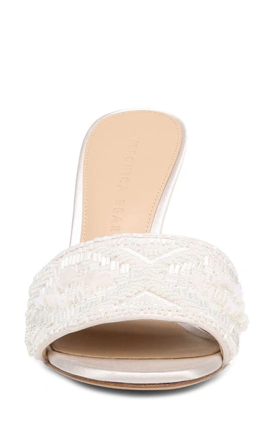 Veronica Beard Braxton Beaded Mule Sandals In Coconut