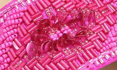 Veronica Beard Braxton Beaded Mule Sandals In Fuchsia