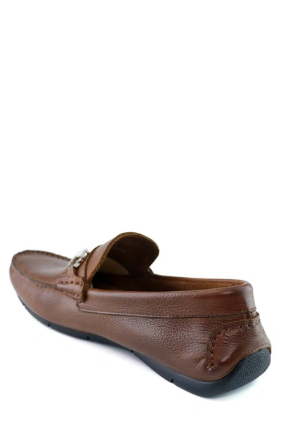 Marc Joseph New York Stafford Ave Leather Loafer In Cognac Grainy Buckle