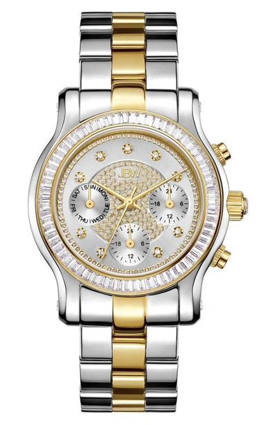 Shop Jbw Laurel Bracelet Chronograph Watch, 38mm In Silver/ Gold