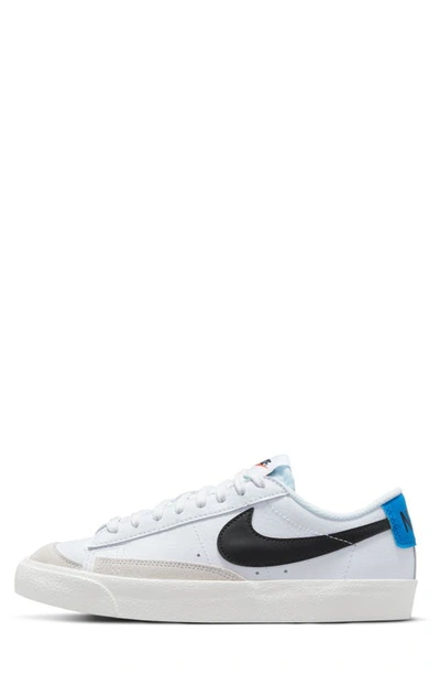 Shop Nike Kids' Blazer Low '77 Low Top Sneaker In White/ Black/ Blue/ Sail