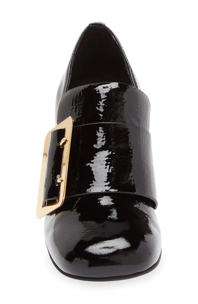 Shop Jeffrey Campbell Bruna Loafer In Black Patent Gold
