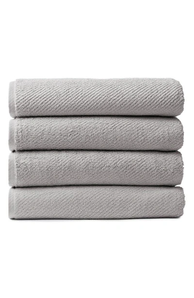 Shop Coyuchi Set Of 4 Air Weight Organic Cotton Towels In Fog