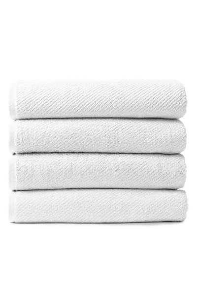 Shop Coyuchi Set Of 4 Air Weight Organic Cotton Towels In Alpine White
