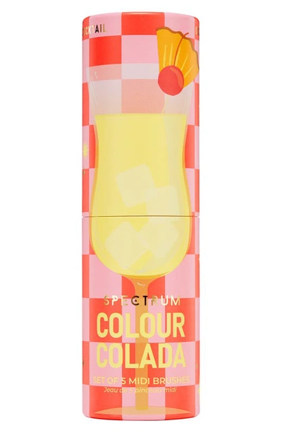 Shop Spectrum Colour Colada Cocktail 5-piece Eye & Face Makeup Brush Set In Yellow