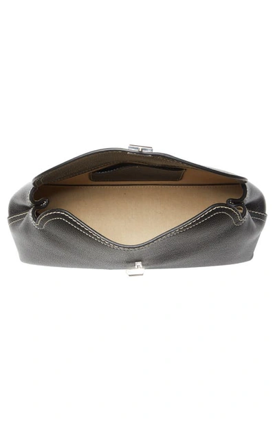 Totême T-lock Clutch Black Grain In Black Grain