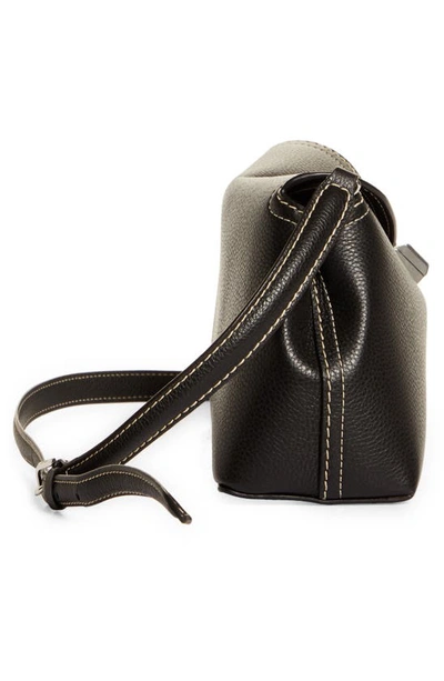 Shop Totême T-lock Leather Clutch In Black Grain