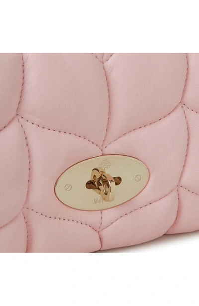 Shop Mulberry Tiny Softie Pillow Quilted Leather Crossbody Bag In Powder Rose