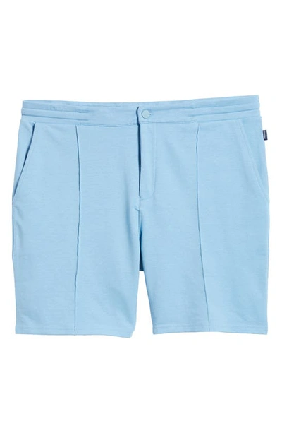 Stone Rose French Terry Shorts In Light Blue