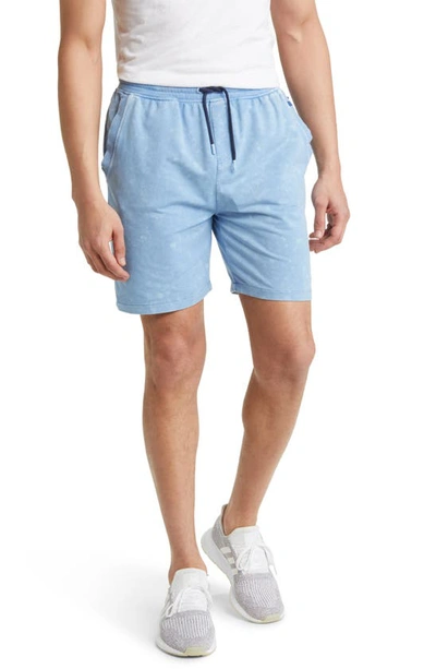 Shop Stone Rose Acid Wash Fleece Shorts In Light Blue
