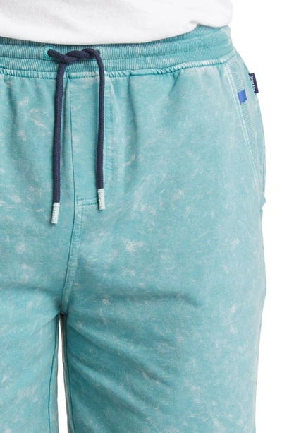 Shop Stone Rose Acid Wash Fleece Drawstring Shorts In Coral Blue