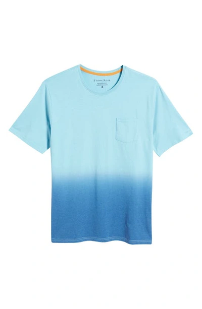Shop Stone Rose Dip Dye Pocket T-shirt In Turquoise