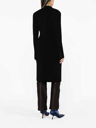 Stella Mccartney + Net Sustain Double-breasted Wool Coat In Black