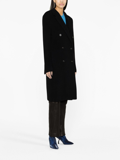 Shop Stella Mccartney Double-breasted Wool Coat In Black