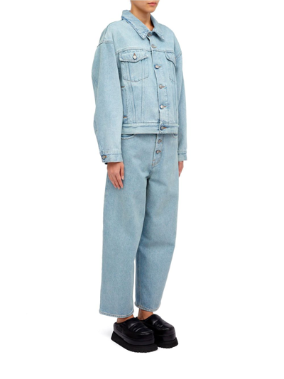 Mm6 Maison Margiela Button-up Cotton Denim Jacket In Blue