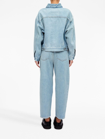 Mm6 Maison Margiela Button-up Cotton Denim Jacket In Blue