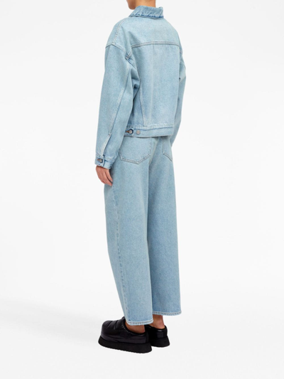 Mm6 Maison Margiela Button-up Cotton Denim Jacket In Blue