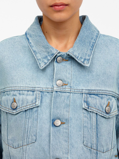 Mm6 Maison Margiela Button-up Cotton Denim Jacket In Blue