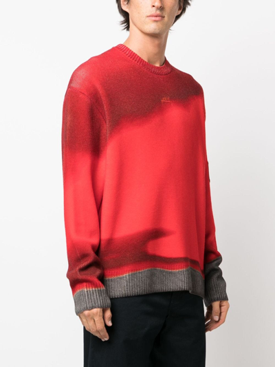 Shop A-cold-wall* Gradient-effect Wool Jumper In Red
