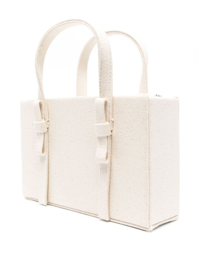 Shop Kara Mini Leather Tote Bag In Neutrals