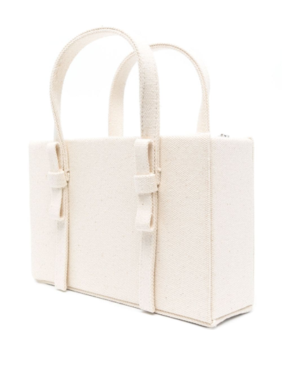 Kara Mini Leather Tote Bag In Neutrals