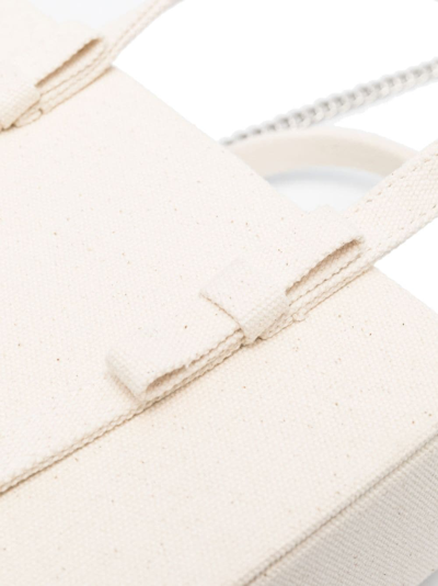 Shop Kara Mini Leather Tote Bag In Neutrals