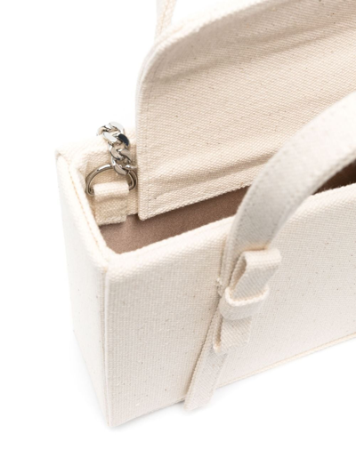 Shop Kara Mini Leather Tote Bag In Neutrals